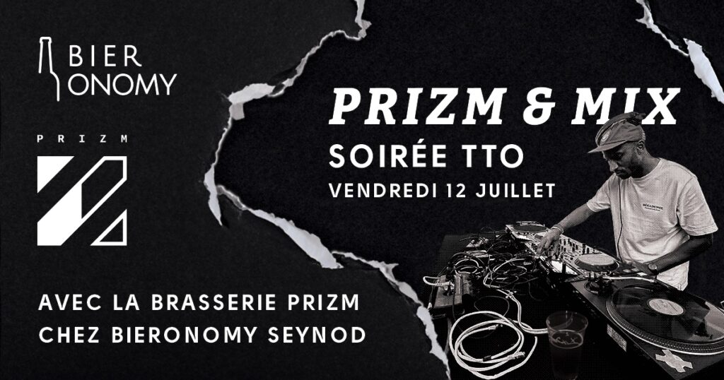 Visuel soirée événement TTO Tap Take Over avec la brasserie Prizm Brewing chez Bieronomy Seynod Annecy Haute-Savoie